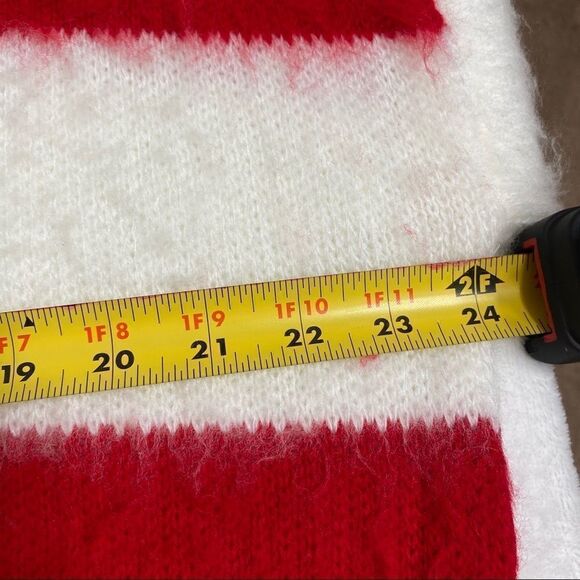 BP Red and White Striped Sweater Oversize XS Women Brushed Pullover - Picture 7 of 7